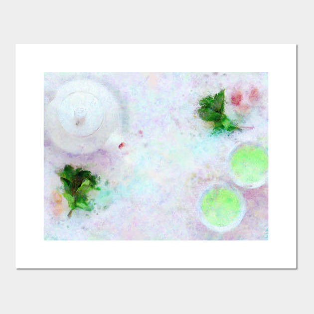 Green Tea Still Life Impressionist Painting